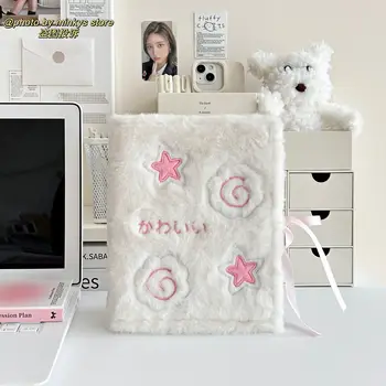 MINKYS Kawaii Fluffy Strap Ties A6 Kpop Fotokartenbinder Stern Sammelbuch Idol Plüsch Fotokartenhalter Fotokartenalbum
