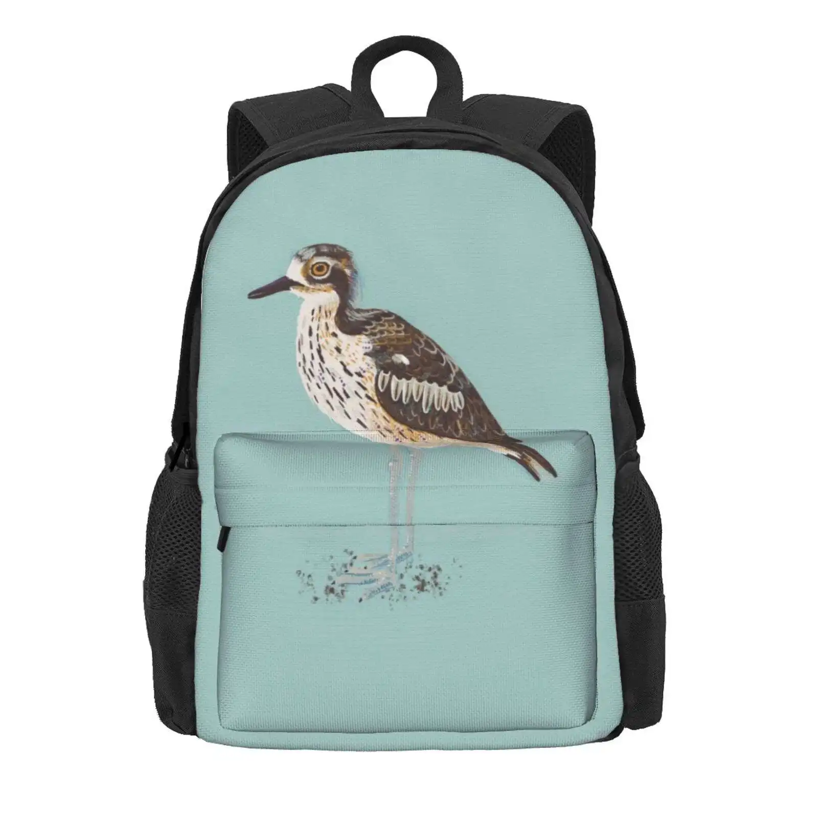 Tas punggung Laptop pelajar remaja biru Aqua burung Australia Curlew Stone Curlew Australia