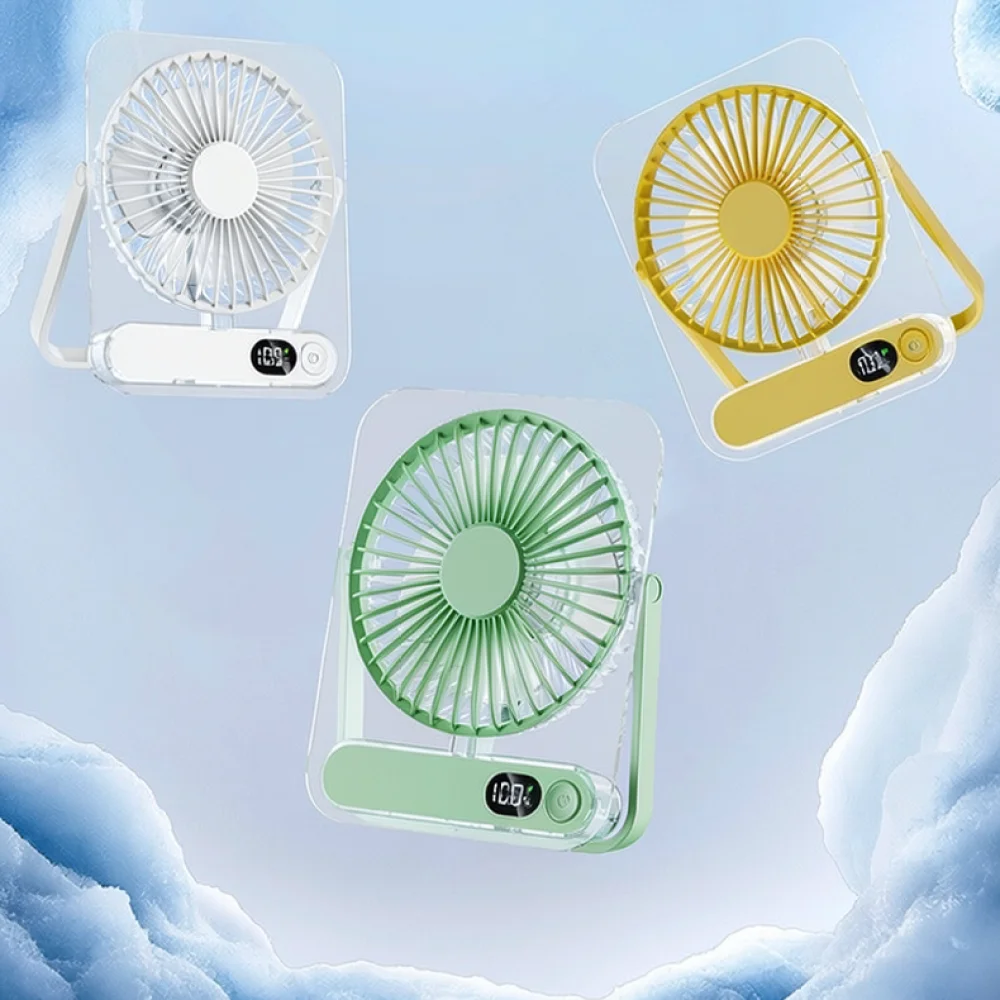 Mini Portable Fan Transparent USB Rechargeable Quiet Cooling Device Desktop Air Blower For Home Office Accessories