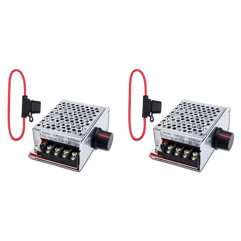 DT39 2X 7-70V 30A PWM DC Motor Speed Controller Switch Control 12V 24V 36V 48V with 30 for Amp Fuse for Variable Speed Motor