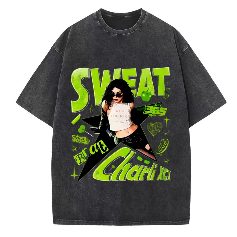 

Charli XCX SWEAT Tour Cotton Shirts Fan Gift O-Neck Cotton Man Woman T-Shirts