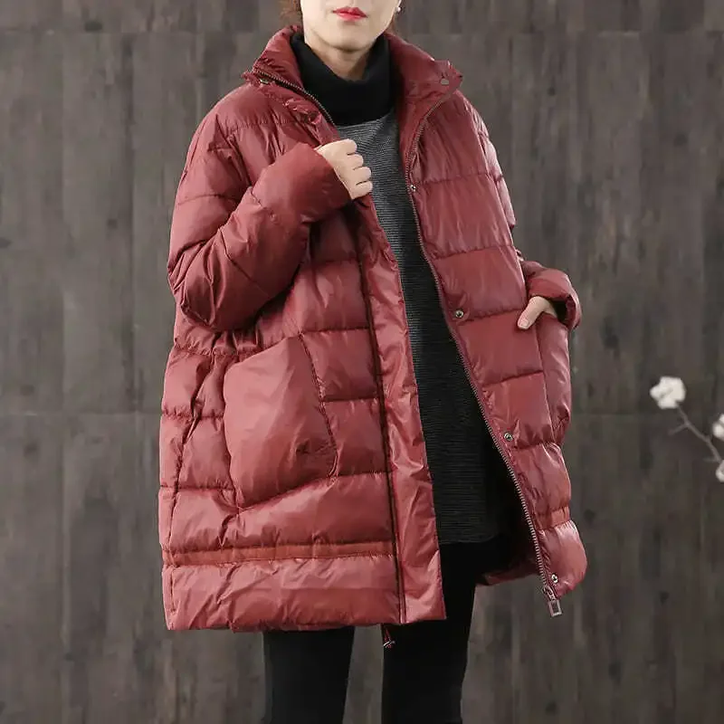 

2025 Winter New Women's Down Cotton Jacket Oversized Windproof Stand Up Collar Cotton Jacket