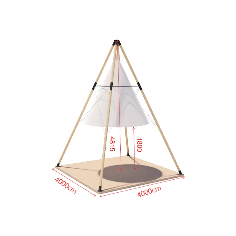 

Lantern tent Outdoor tent Conical bamboo canopy Camping Oxford cloth Tear-resistant lantern tent