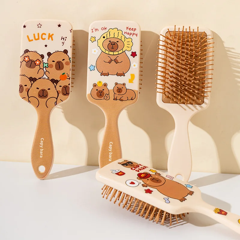 

Расческа Capybara на воздушной подушке, милая декоративная расческа с героями мультфильмов, подарок на день рождения, подходит для всех типов волос для женщин, подарки