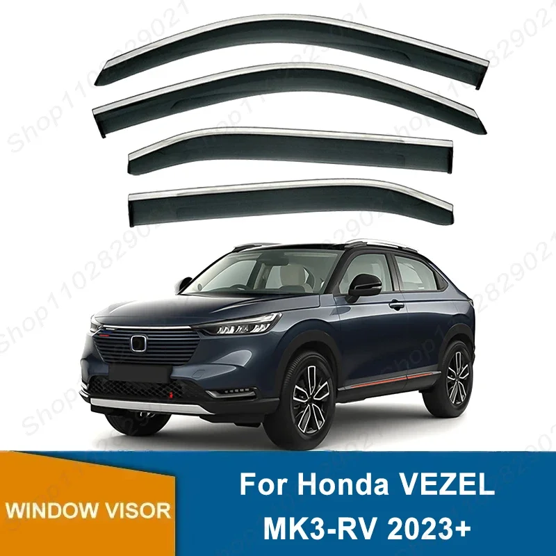 4Pcs Window Visor For Honda VEZEL MK3-RV 2023+ Weathershield Sun Rain Deflector Guard Car Window Deflector 2024 2025 2026