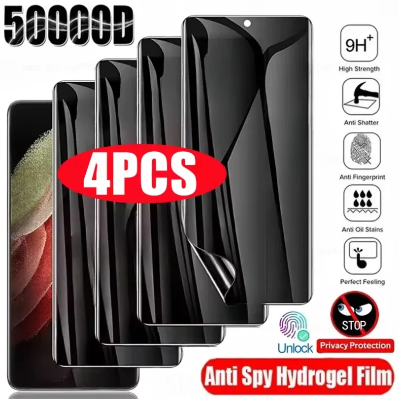 4Pcs Anti-Spy Hydrogel Film for Samsung S23 S21 S22 S24 Ultra S20 FE Galaxy Note 20 10 S8 S9 S10 Plus Privacy Screen Protector