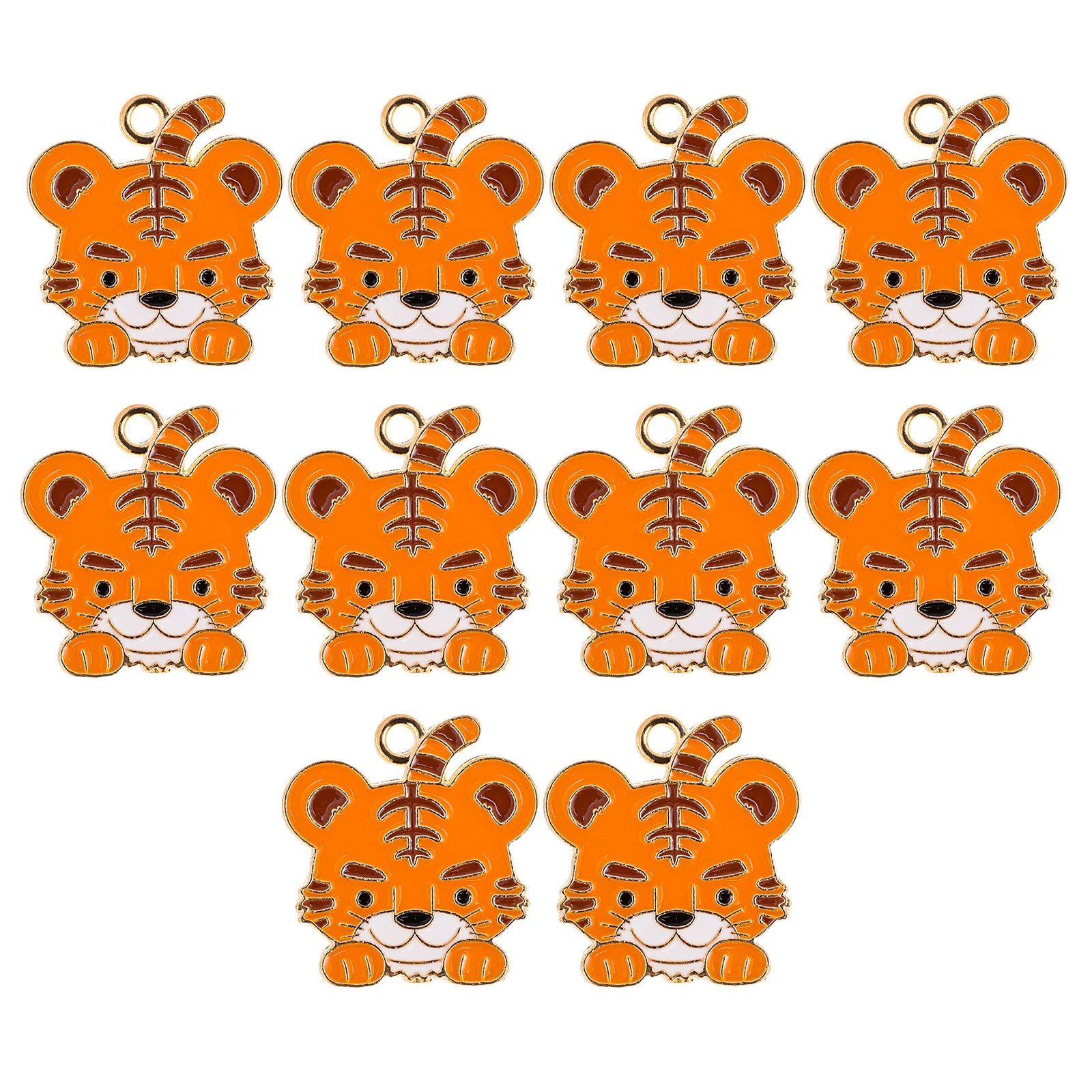 

10Pcs Alloy Pendant Cartoon Tiger Head Charm for DIY Jewelry Making Accessories Earrings Necklace Bracelet Keychains