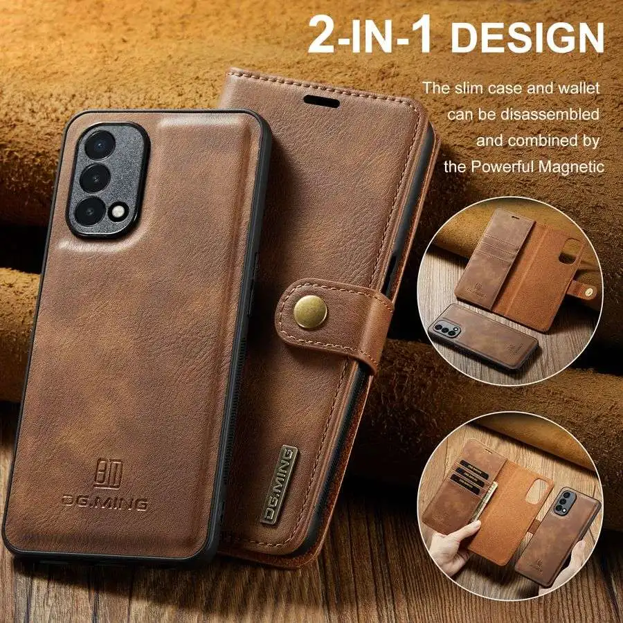 

Detachable Magnetic Leather Wallet Case, Removable Flip Cover, OnePlus 8 Pro, 8T, 9, 9RT, 10R, 11,12， Ace, Nord 2, N200, N20, 5G