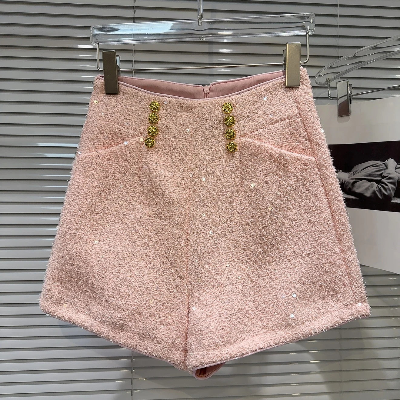 شتاء جديد Sle عيون كبيرة صف مزدوج معدني أزرق مشرق Tead Thi تويد تي شيرت ربع ort التمهيد السراويل النساء عادية Str...