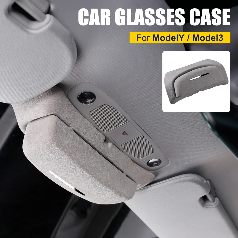 

Sunglasses Holder For Car Sun Visor Eye Glasses Storage Case For Tesla Model Y Model 3 Protective Case Auto Interior Organizer