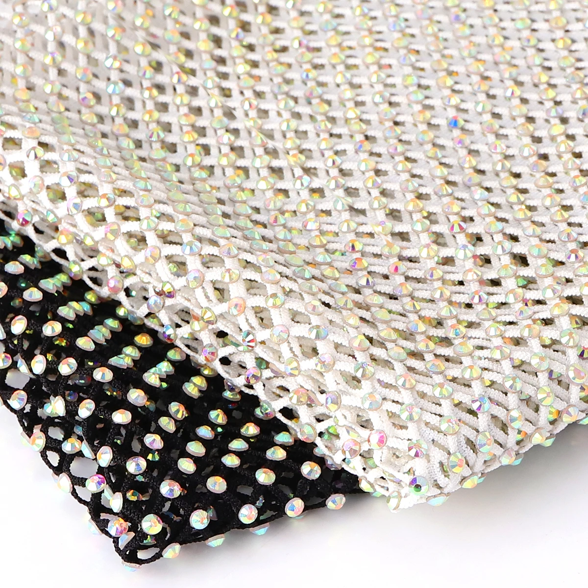 Multi Sizes Sewing Rhinestones Mesh Applique Trim Fabric with SS10 Crystal Sewing Trimming Strass Tape Net for DIY Dress Deco