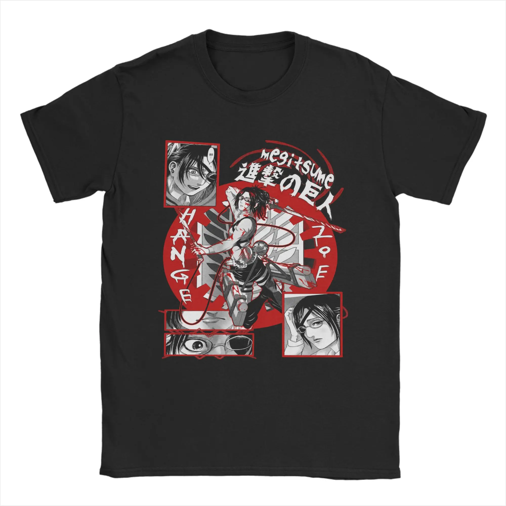 Attack On Titan Anime Hange Zoe Survey Corps Manga Cotton T-Shirt For Men Summer Tees Oversized Cheap Clothes
