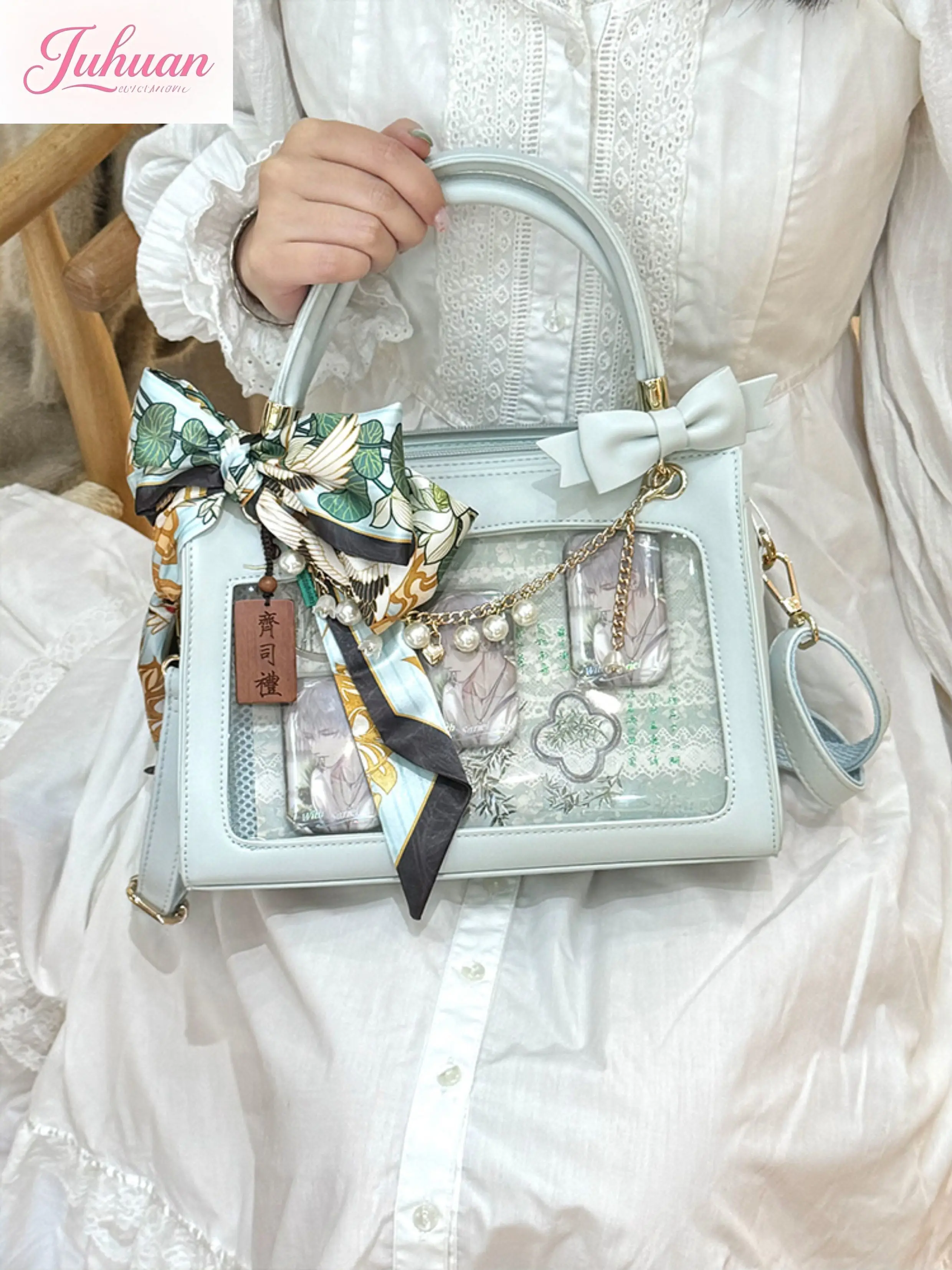 

Original Antique Sweet and Cute Lta Bow Women‘s Bag Portable Crossbody Pain Bags Small Food Allowance Daily Transparent Female