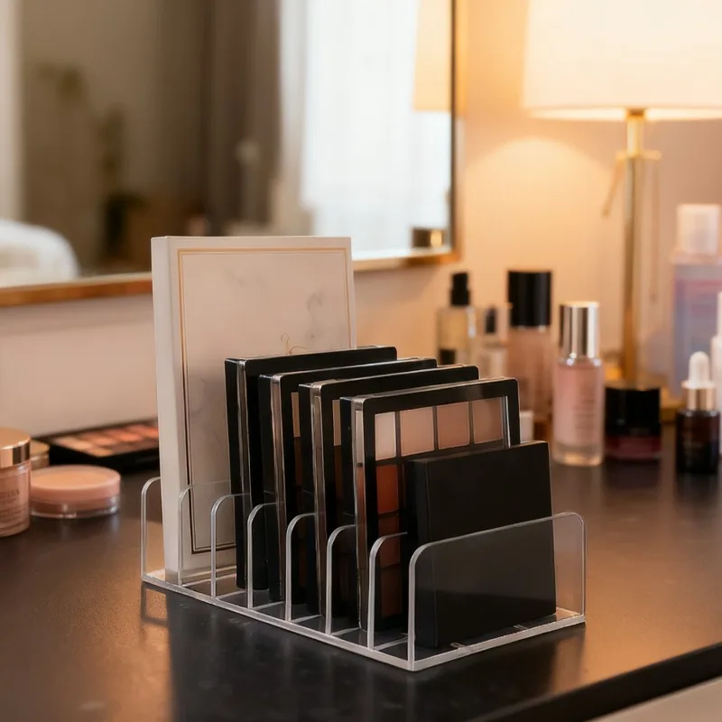 صندوق منظم المكياج مكون من 7 أقسام، رف تخزين شفاف، عرض متعدد الخلايا، مستحضرات التجميل، ظلال العيون، موفر للمساحة، رف تخزين متين #1
