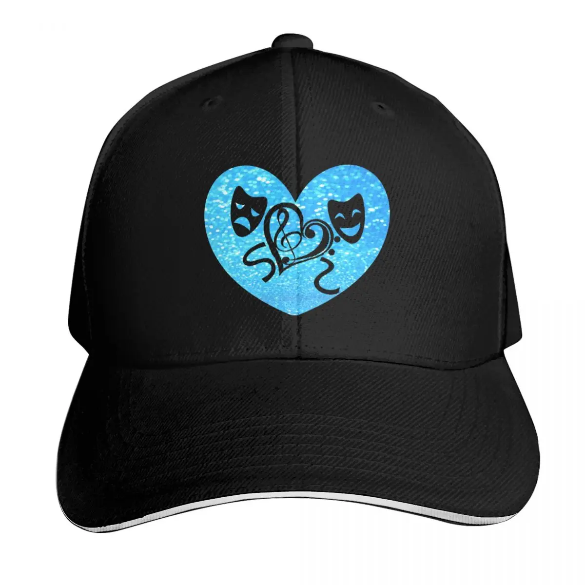 

I Heart Musical Thespian (Blue Glitter) Baseball Cap Sun Hat For Children luxury caps western Hat Baseball For Men Women's