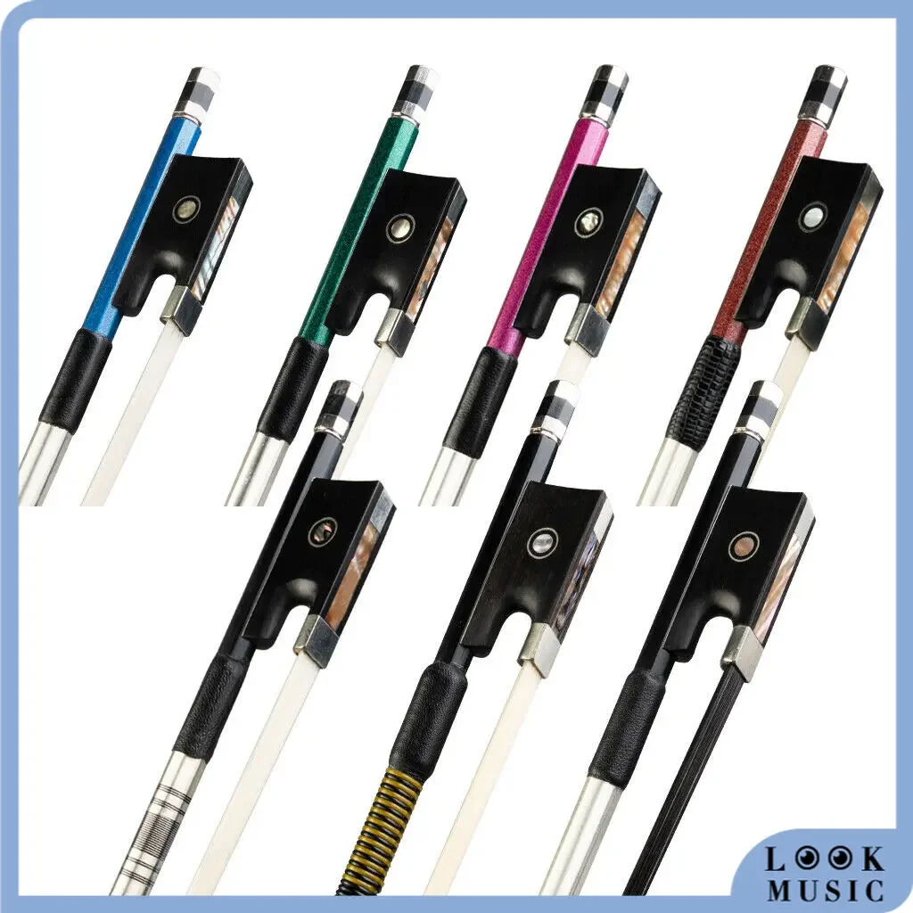 4/4 Carbon Fiber Violin Bow Ebony Frog Mongolia Horsehair Full Size Fiddle Bow