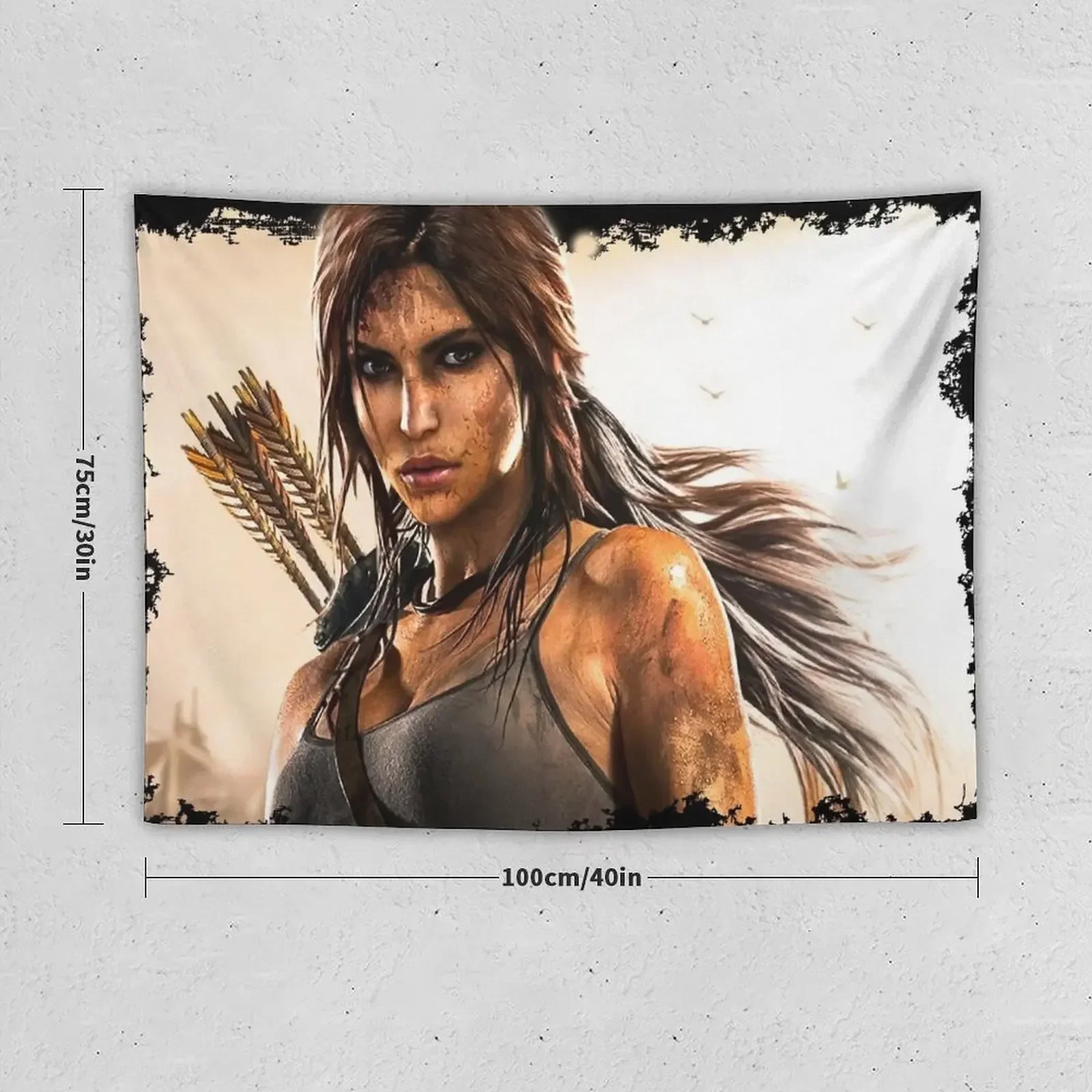 Lara Croft Tomb Raider II 8K Tapestry Wall Hanging Decor Room Decore Aesthetic Room Aesthetic Tapestry