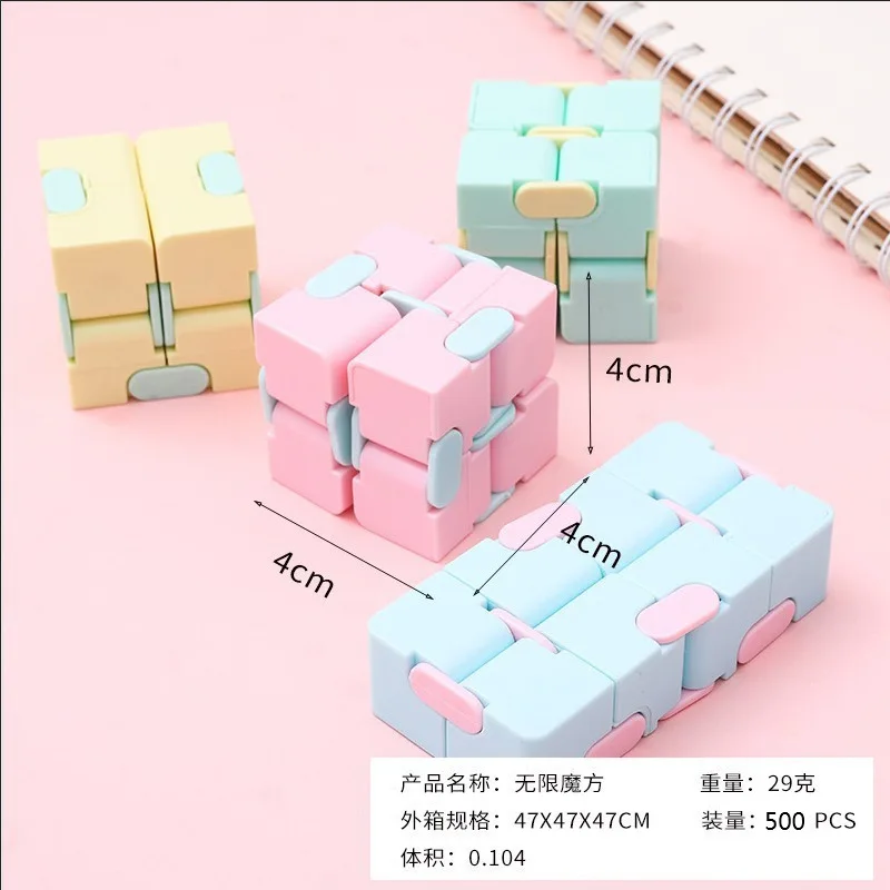 Infinite Magic Cube  Creative Macaron Pocket Flipping Block Second Order Decompression and Decompression Puzzle Toys Rubix Cube