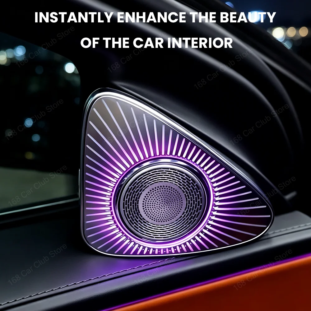 LED 3D 4D 5D Speaker 64 Color Ambient Light For Mercedes Benz W214 2024+ Car RGB LED Treble Horn Refit Accessory