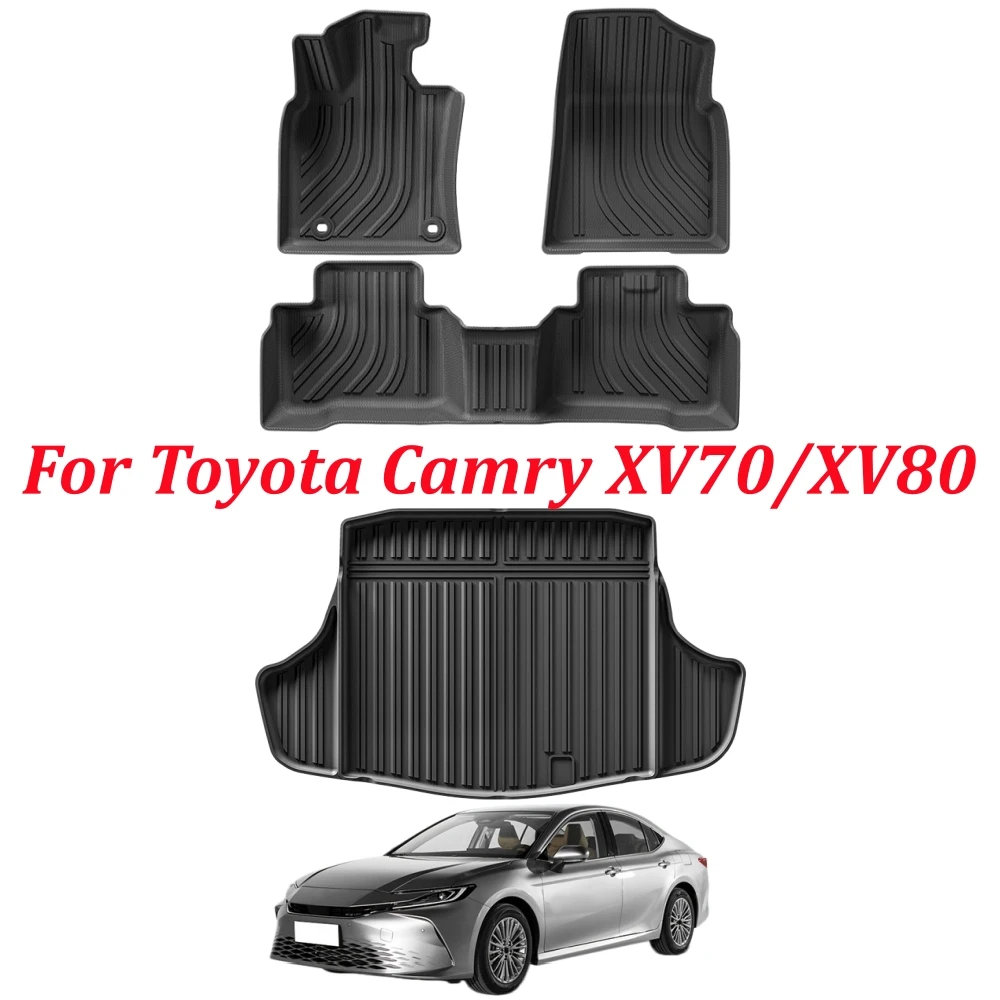 Für Toyota Camry XV70/XV80 2019-2026 Hybrid Linkslenker Rechtslenker TPE-Fußmatten Kofferraummatte Hybrid-Zubehör – Detail 1