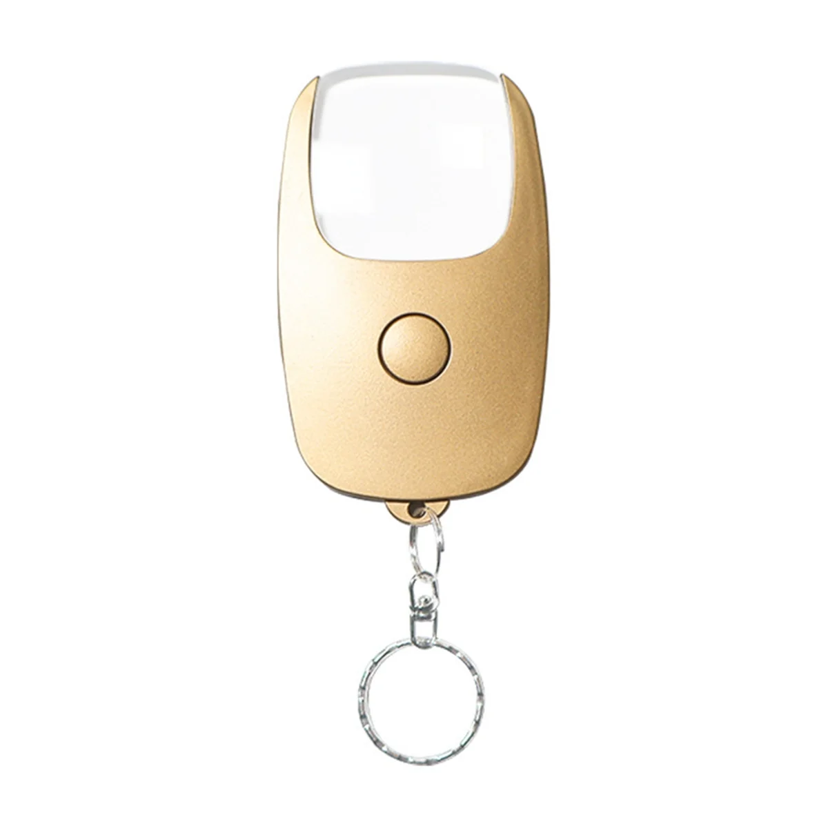 A002 USB Rechargeable Glass Loupe Lens Handheld Keychain Magnifier with LED Light for Book Reading Gold