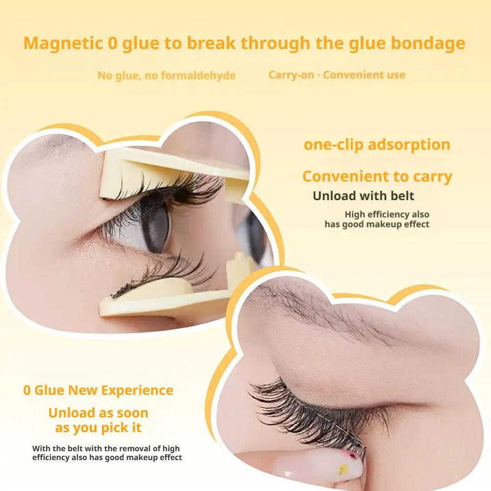 رموش صناعية مغناطيسية بدون غراء رموش مغناطيسية قابلة لإعادة الاستخدام أداة مكياج أنيمي طبيعية رموش سميكة #4