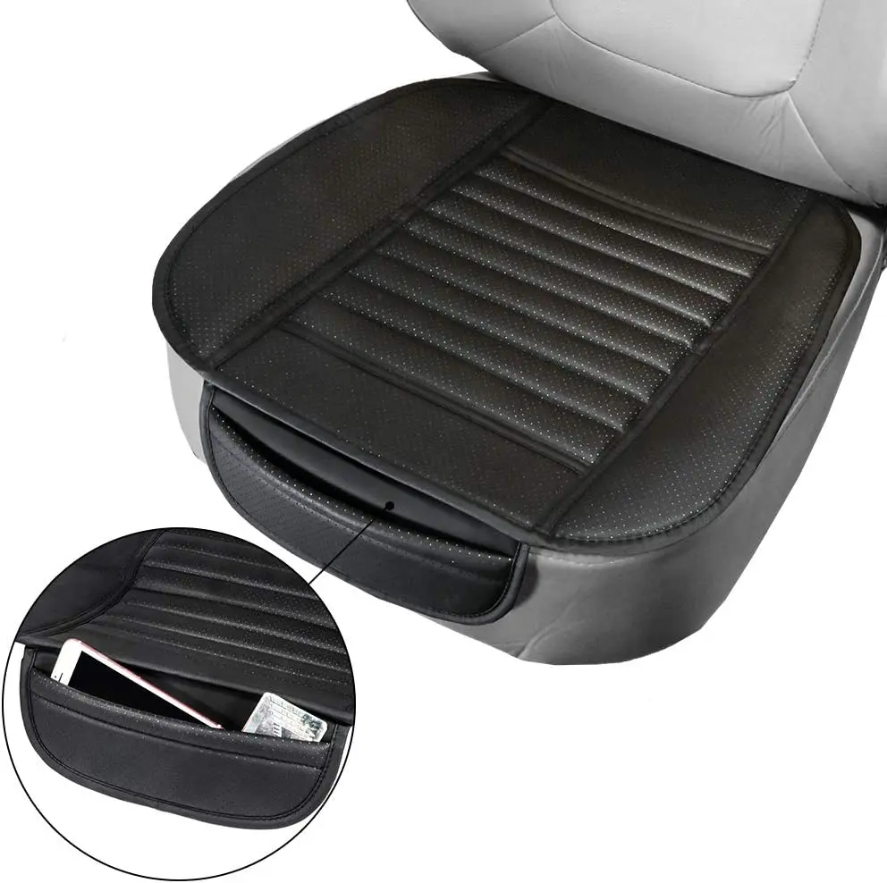 

Non-Slip Leather Universal Breathable Car Seat Cushion Auto Front Seat Bottom Cushion with Pocket