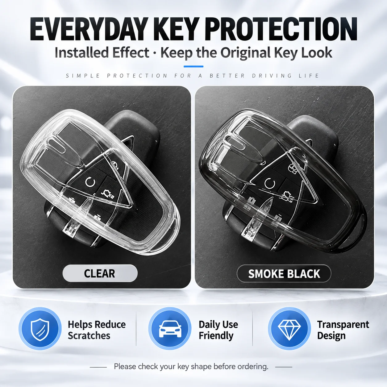 Transparent Key Cover for Changan Eado CS35 CS55 Plus CS75 Oshan X5 X7 UNI-T UNI-K Raeton CC Full Cover Key Fob Case