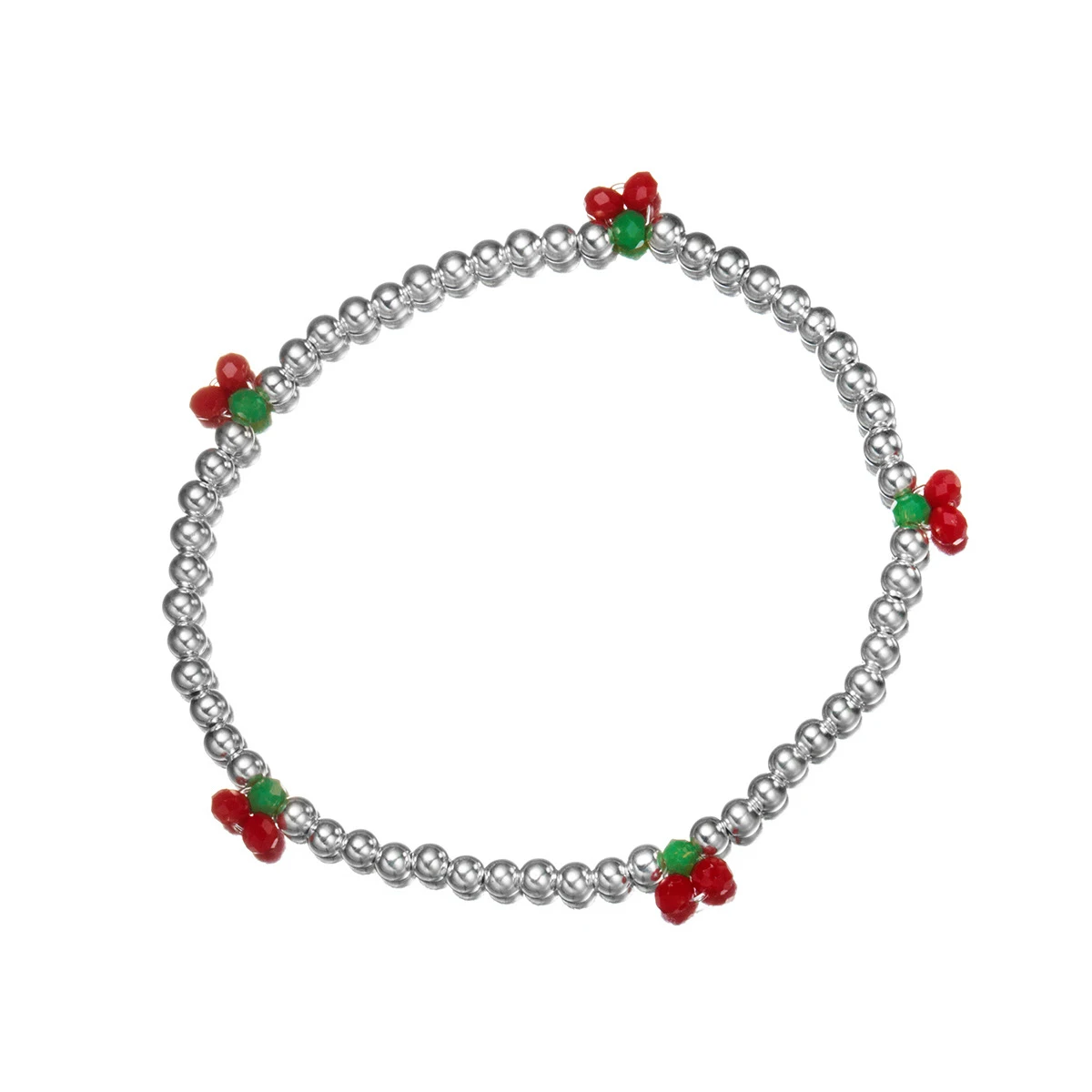 Modian Real 925 Sterling Silver Basic Cherry Round Beads Adjustable Bracelet for Women Charm Bracelet Fine Jewelry Birthday Gift