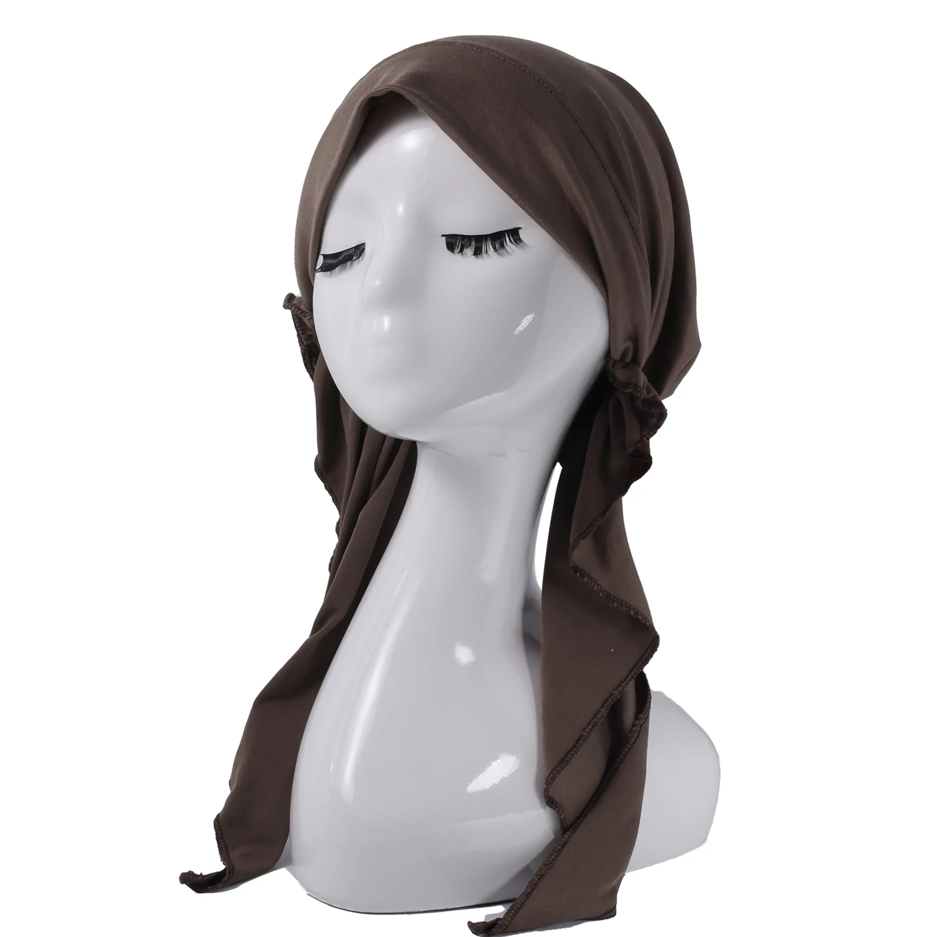 Nuevo pañuelo multicolor, sombrero curvo, pañuelo de Color sólido, sombrero de mujer, sombrero de cola larga, bolso de moda, cabeza, modelos de mujer