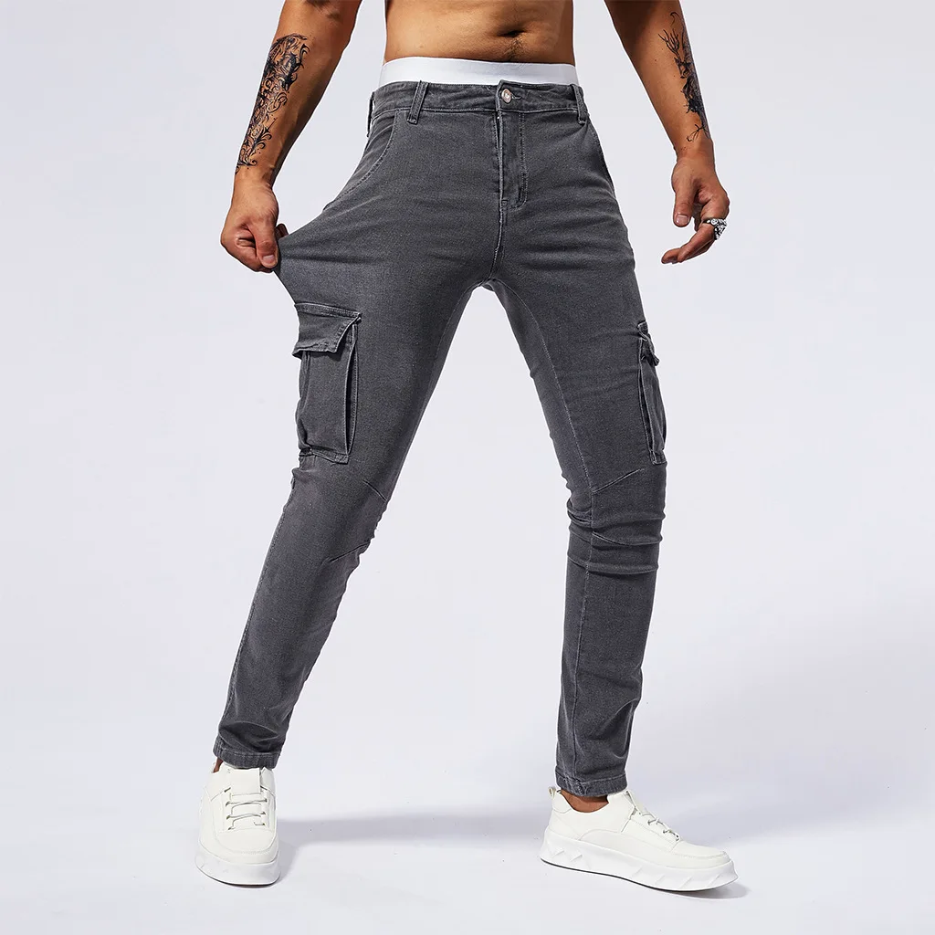 Tooling Jeans Multi-Pocket Men's Stretch Jeans