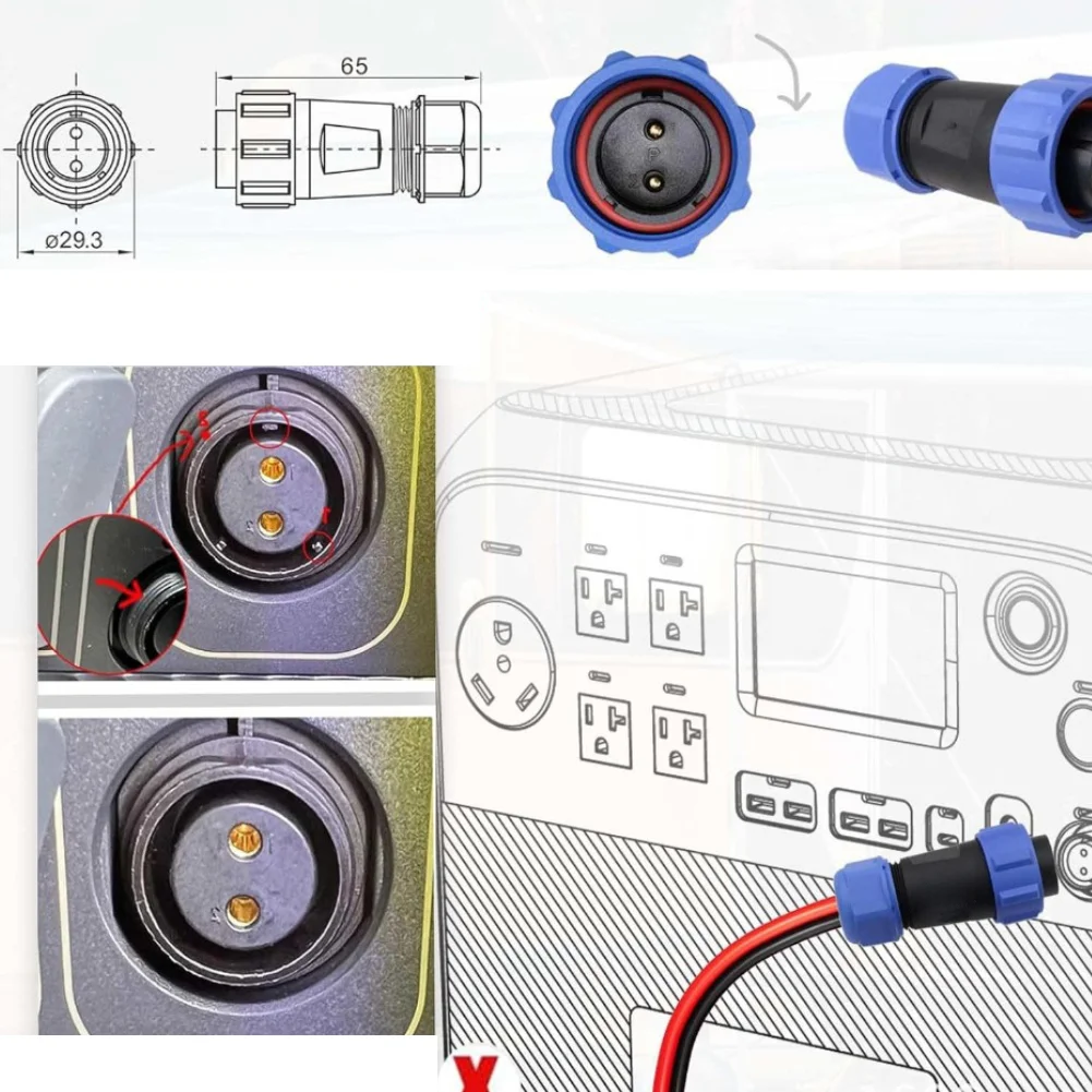 1 Piece XT60IF To SP21 Pure Copper 12AWG Power Cable For Landi Energy Storage Adapter Outdoor Connection Wire
