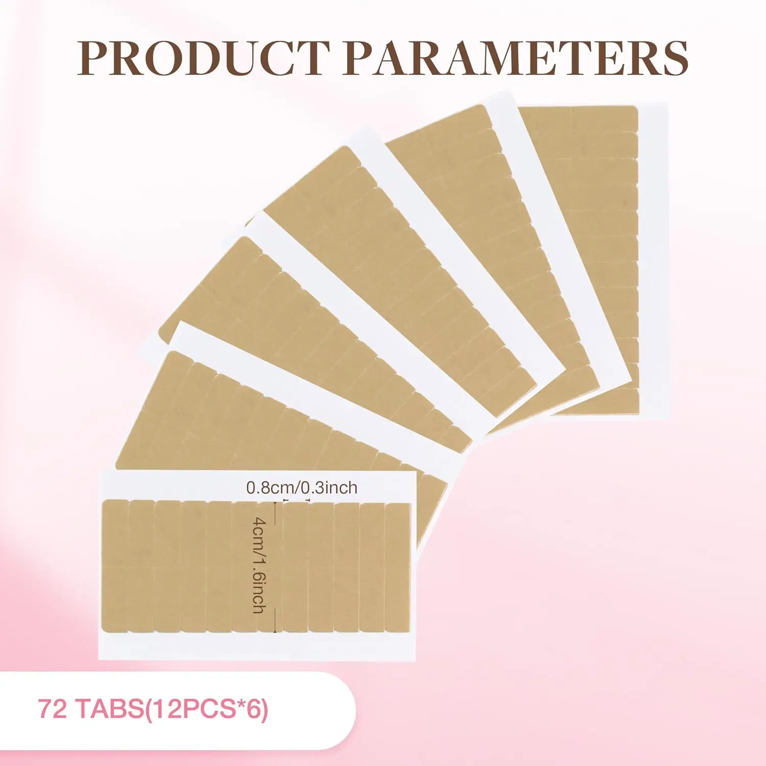 72Tabs(6sheets）Hair Extension Tape Double Sided Adhesive Replacement Tape Professional Strong Tapes for Tape in Hair Extensions - view 3
