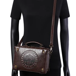 Vintage Crossbody Tas Vrouw Satchel Steampunk Aktetas Lederen Schoudertas Handtas Messenger Vierkant Kant Telefoon Tas Man Man Man