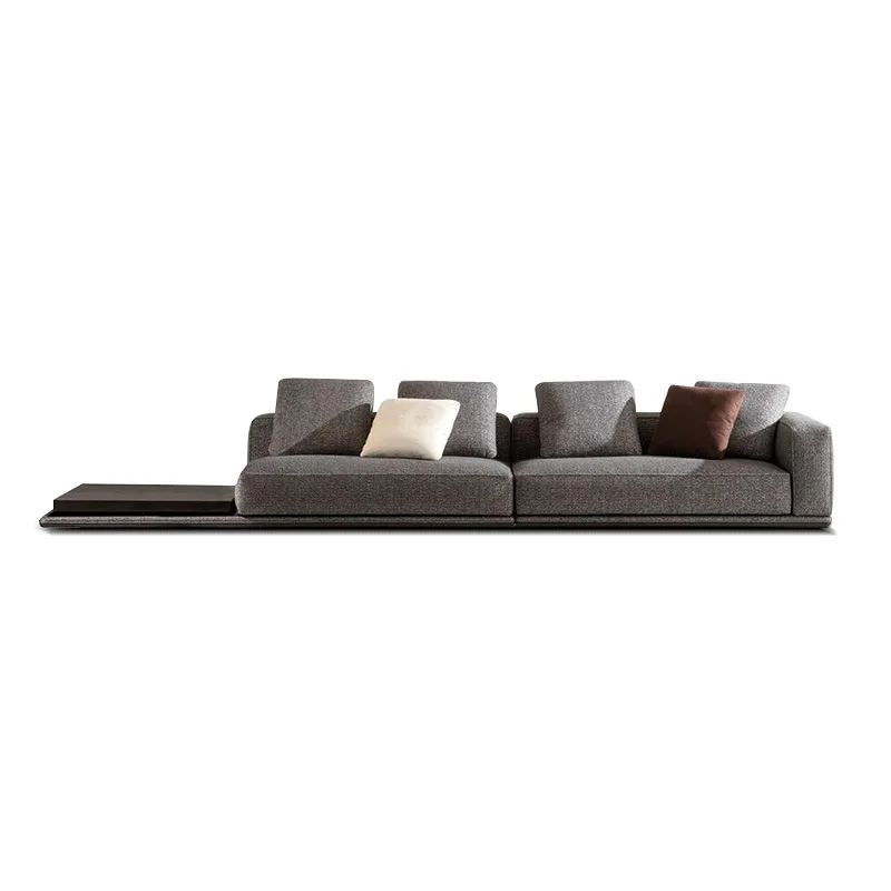 

Italian minimalist horizon sofa living room size apartment designer cotton and linen fabric sofa special-shaped corner