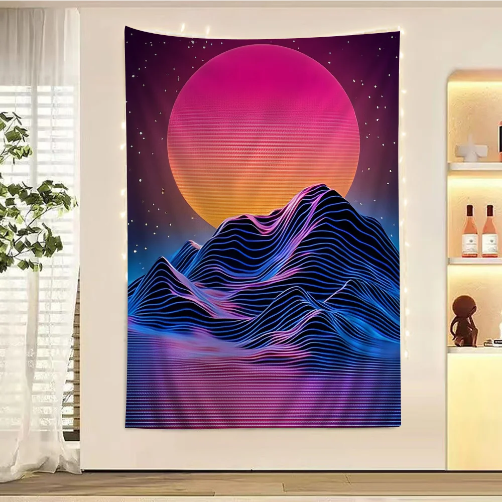 

Neon Retrowave Synthwave Colorful Tapestry Wall Hanging Bohemian Wall Tapestries Mandala Wall Hanging Sheets