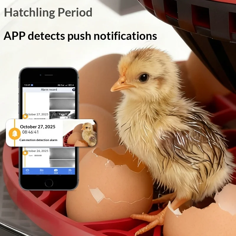 Smart Egg Incubator with Camera App Control Full Automatic Poultry Hatching Machine Temp Humidity 110V/220V