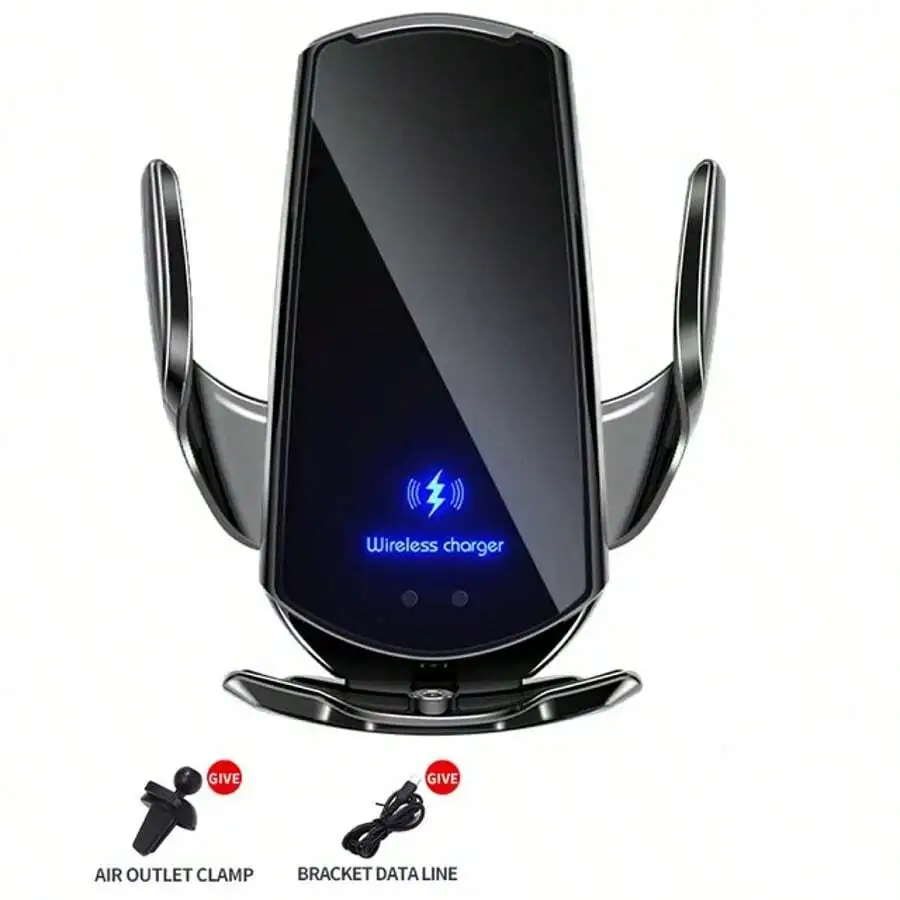 

15W Fast Charging Wireless Car Charger Auto Clamping Phone Holder For iPhone Air Vent Mount
