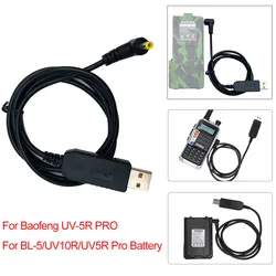 USB Power Charging Cable For Baofeng UV-5R Pro Walkie Talkie Charger For UV-S9 3800mAh UV5R PRO UV10R Li-ion Battery Fast Charge
