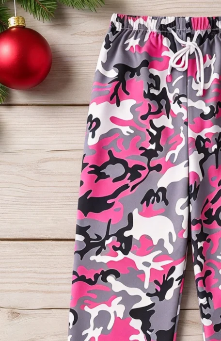 Pink Camouflage Jogging Pants Elastic Drawstring Waistband Casual Pants 3D Printed Quick Drying Unisex Streetwear Sports Pants