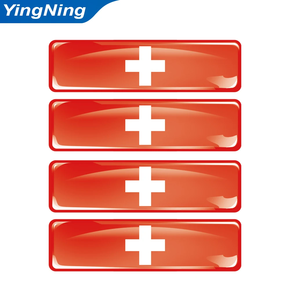 3D Resin Switzerland Flag Stickers Swiss Cross Car Emblem Decals for Mercedes BMW Audi VW Toyota Exterior Car DIY Accessories
