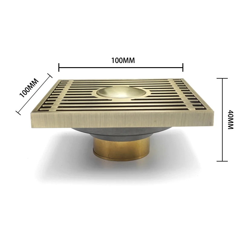 Imagem -06 - Floor Drain Cover Shower Waste Drainer Máquina de Lavar Joint Bathroom Kitchen Colander Floor Drains Black Antique Brass 10cm