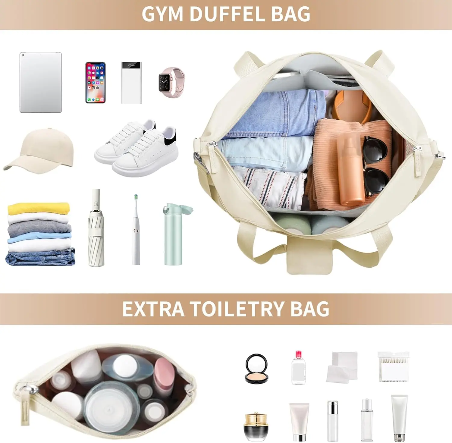 Women Gym Bag With Shoes Compartment And Wet Pocket Weekender Duffel - Image 3