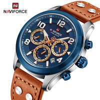 NAVIFORCE Original Men’s Eco-Drive Quartz Watch Stainless Steel Luxury Luminous Waterproof Date Wristwatches Reloj Hombre 2023