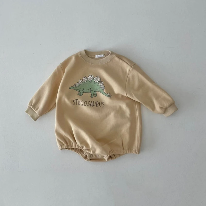 Baby Original Dinosaur Sweatshirt Romper 2022 Korean Autumn Baby Bodysuits Toddler One Piece Infant Boys Bodysuits Girl Outfits