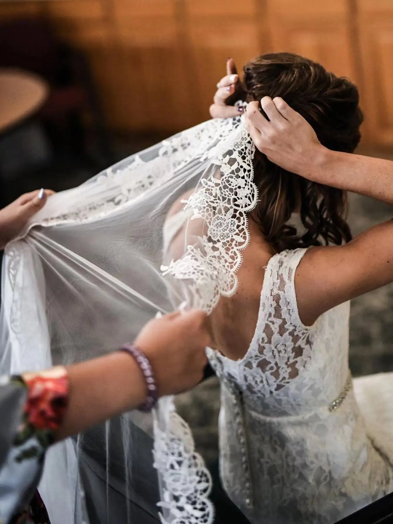3 Meters Long One-Layer Lace Applique Edge Bridal Veils Soft Tulle Marriage Wedding Accessories image 4