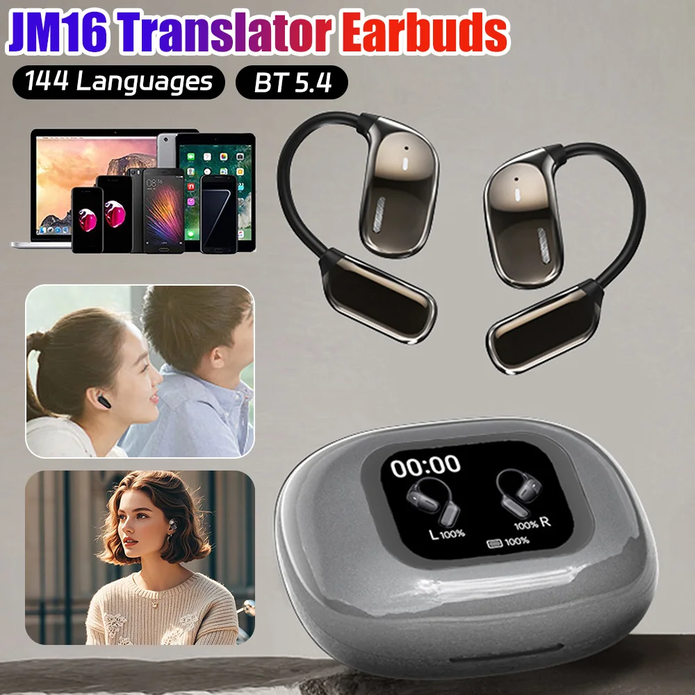 

Наушники-переводчики с поддержкой 144 языков, интеллектуальный AI-перевод в реальном времени, умный голосовой переводчик для путешествий, бизнеса и обучения