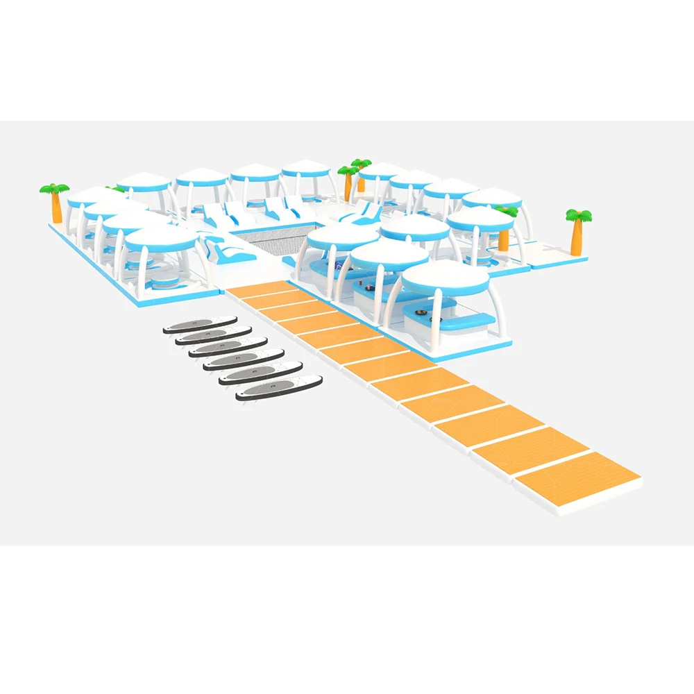 

Hot Sell High Quality Inflatable Island Platform With Sea Pool Inflatable Platform For Seaside