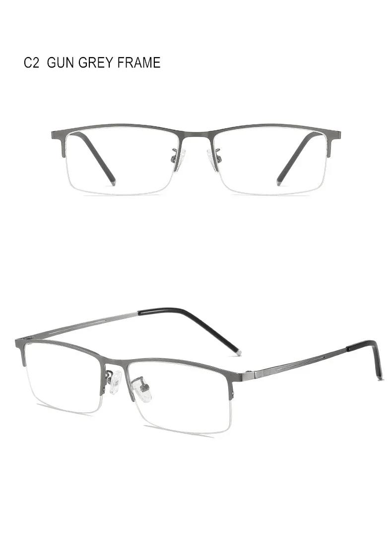 Premium Titan Halbrand-Brille nach Rezept Herren Damen Sphäre -0.5 bis -10 Zylinder -0.5 bis -2.0 photochrome Gläser oder Blaulichtfilter F635 – Detail 16