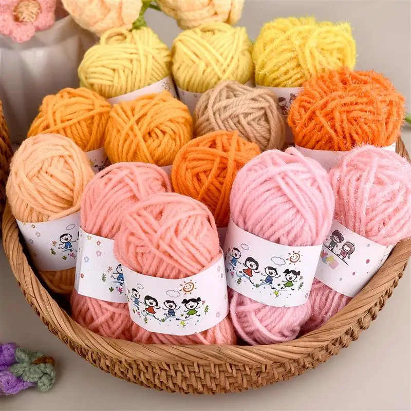 12 Color Set Acrylic Fibers Knitting Wool Yarn Needlework Dyed Lanas For Crochet Craft Sweater Hat Dolls At Low Price